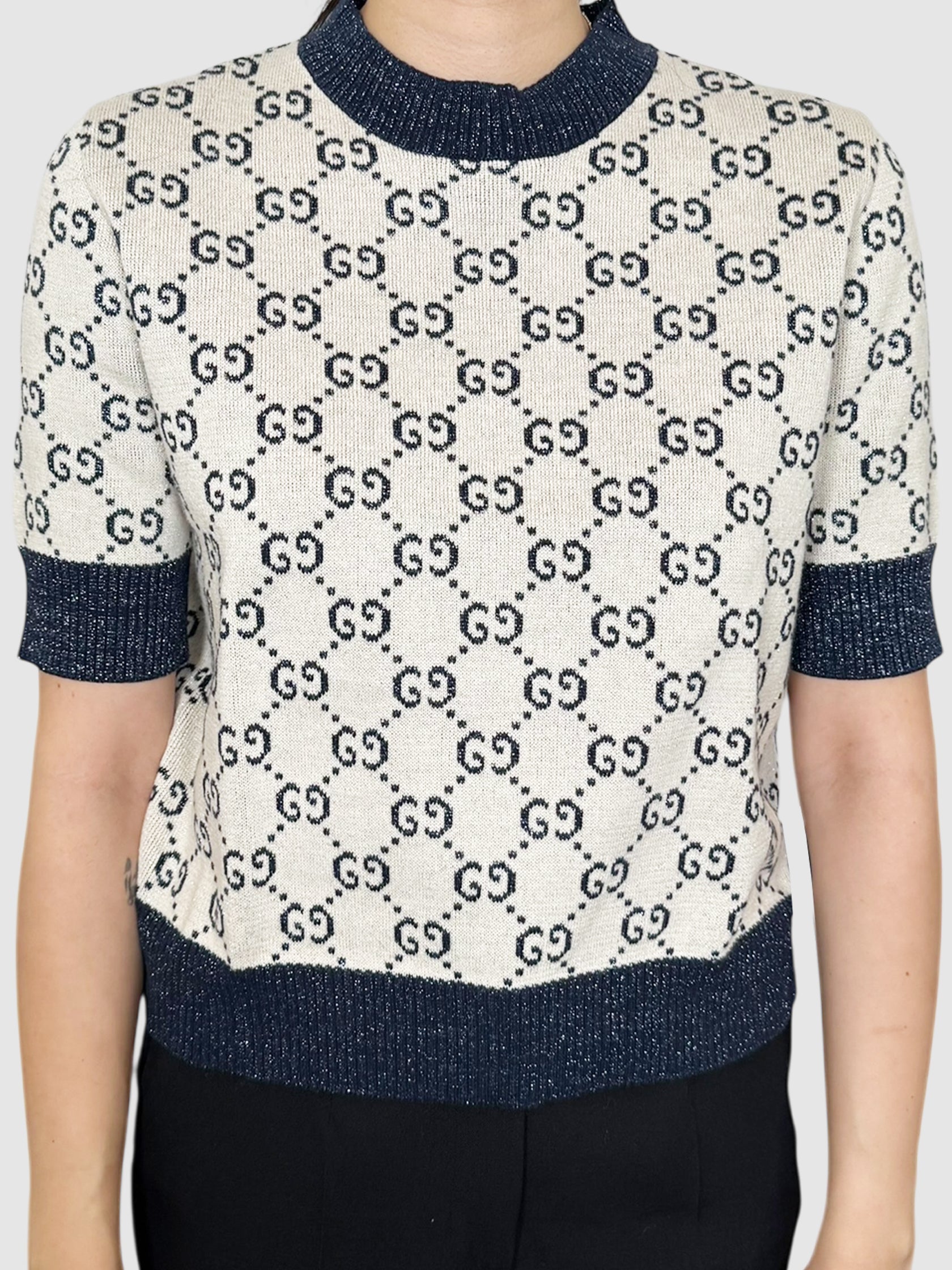 Metallic Jacquard Top