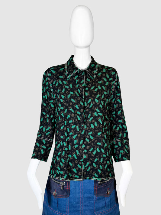 Marni Abstract Print Button-Up Top - Size M