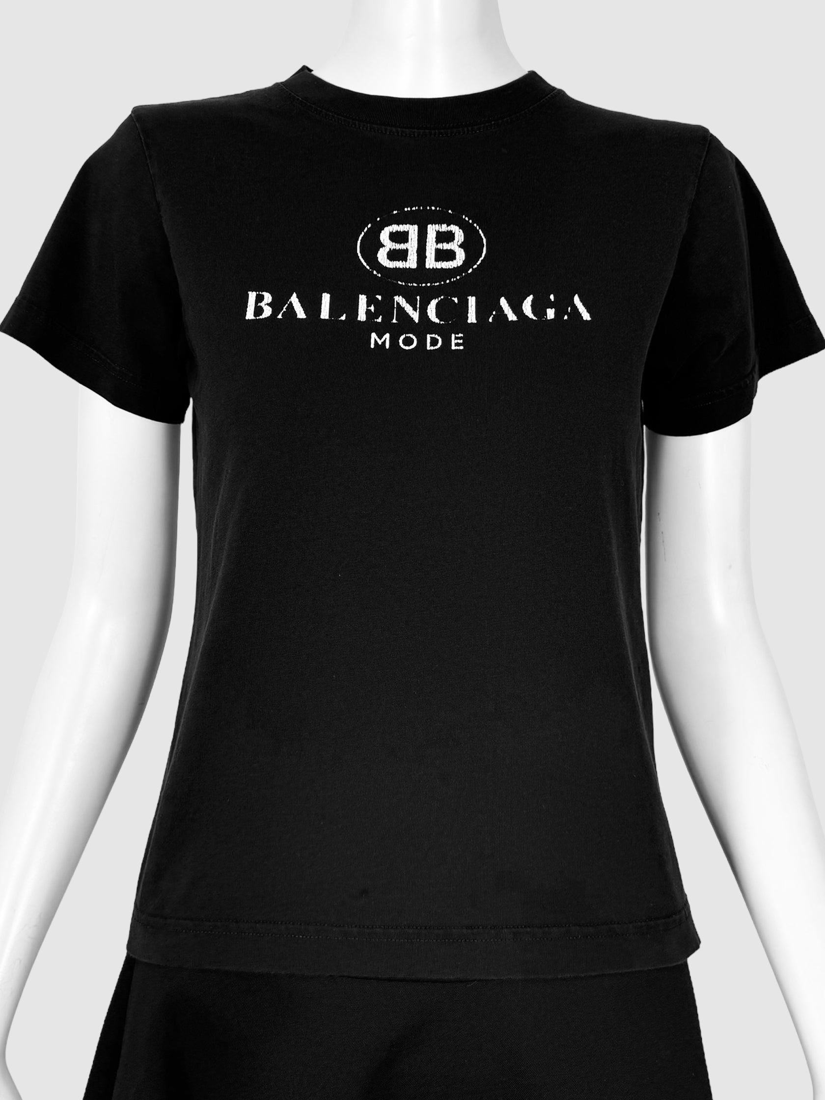 Balenciaga Black BB Mode Logo T-Shirt Size Small Consignment Secondhand Designer Luxury Resale Toronto Trendy