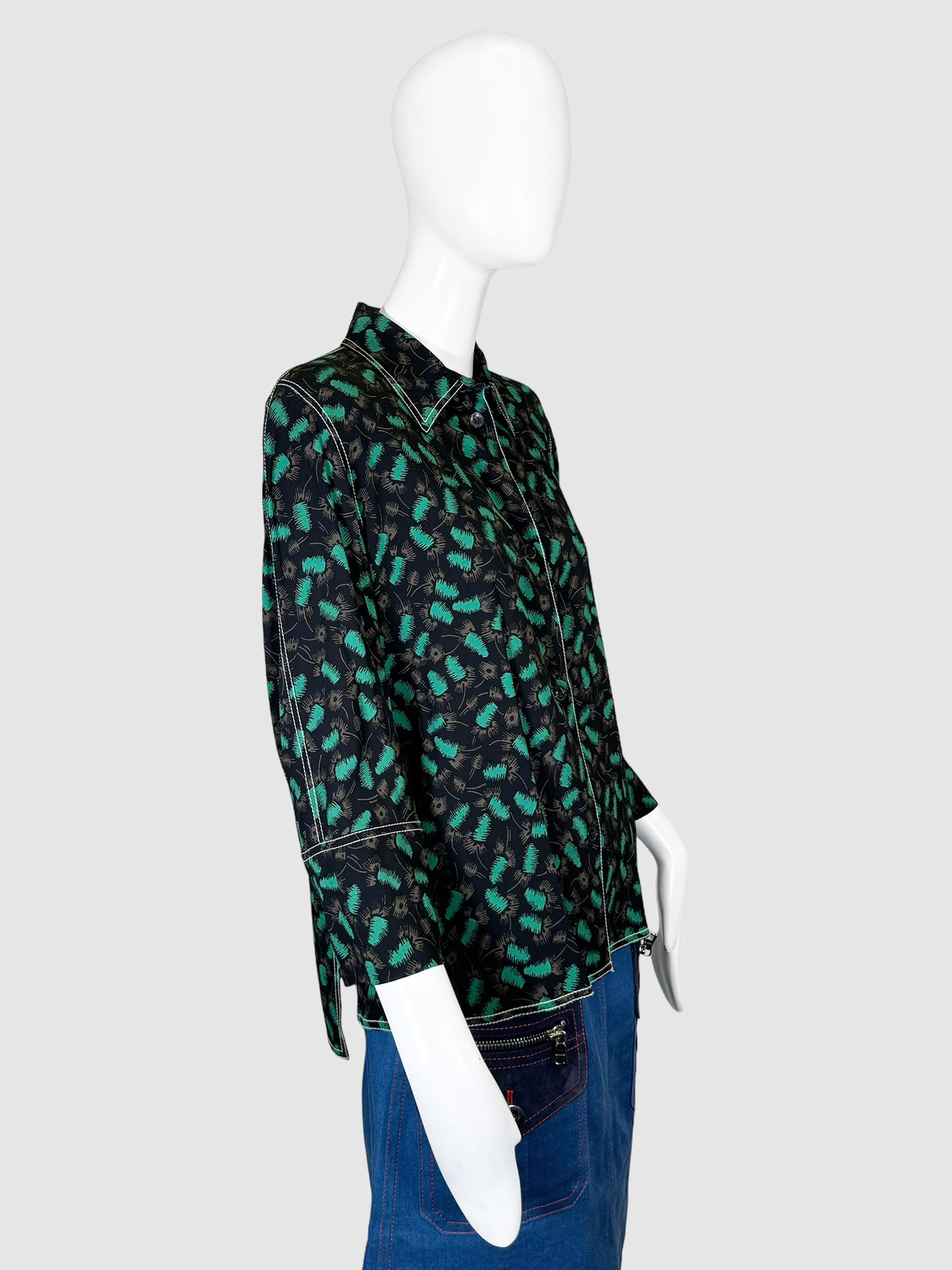 Marni Abstract Print Button-Up Top - Size M