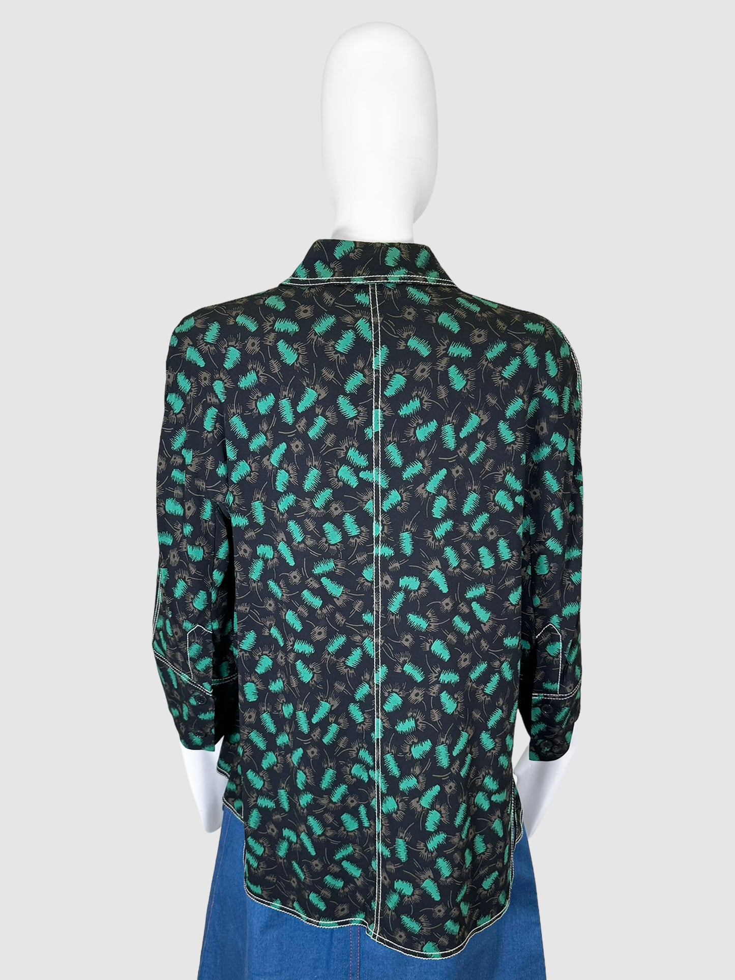 Marni Abstract Print Button-Up Top - Size M