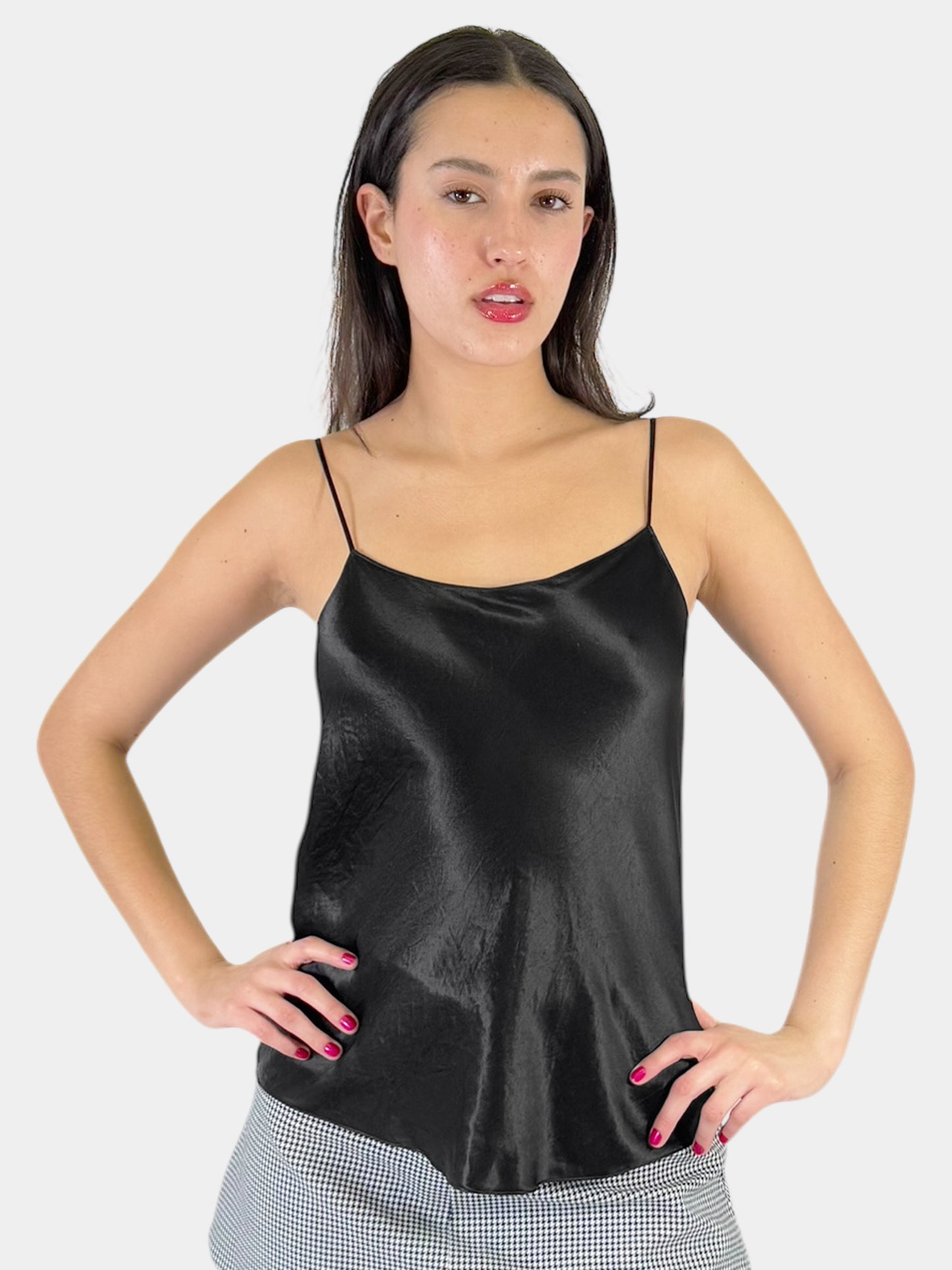 Strappy Satin Tank Top - Size S