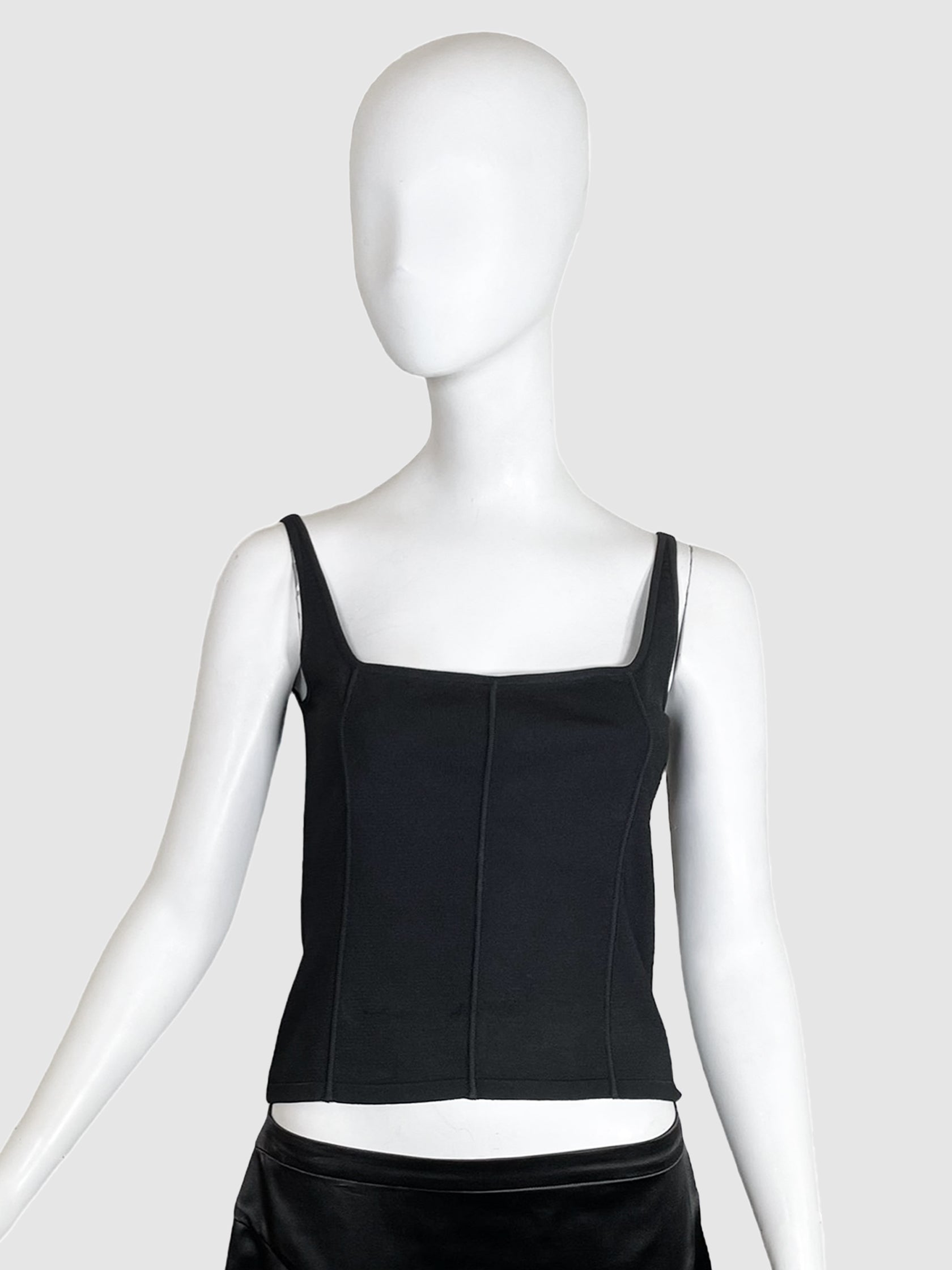 Ribbed Knit Strappy Tank Top - Size M