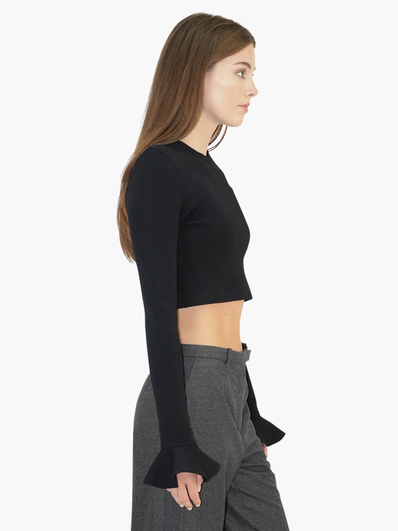 Cropped Ribbed Sweater
