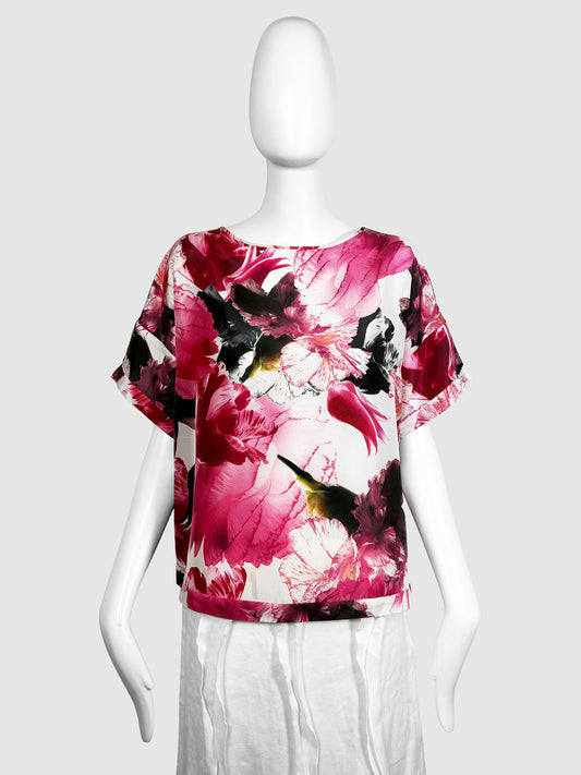 Floral Short Sleeve Top - Size 12