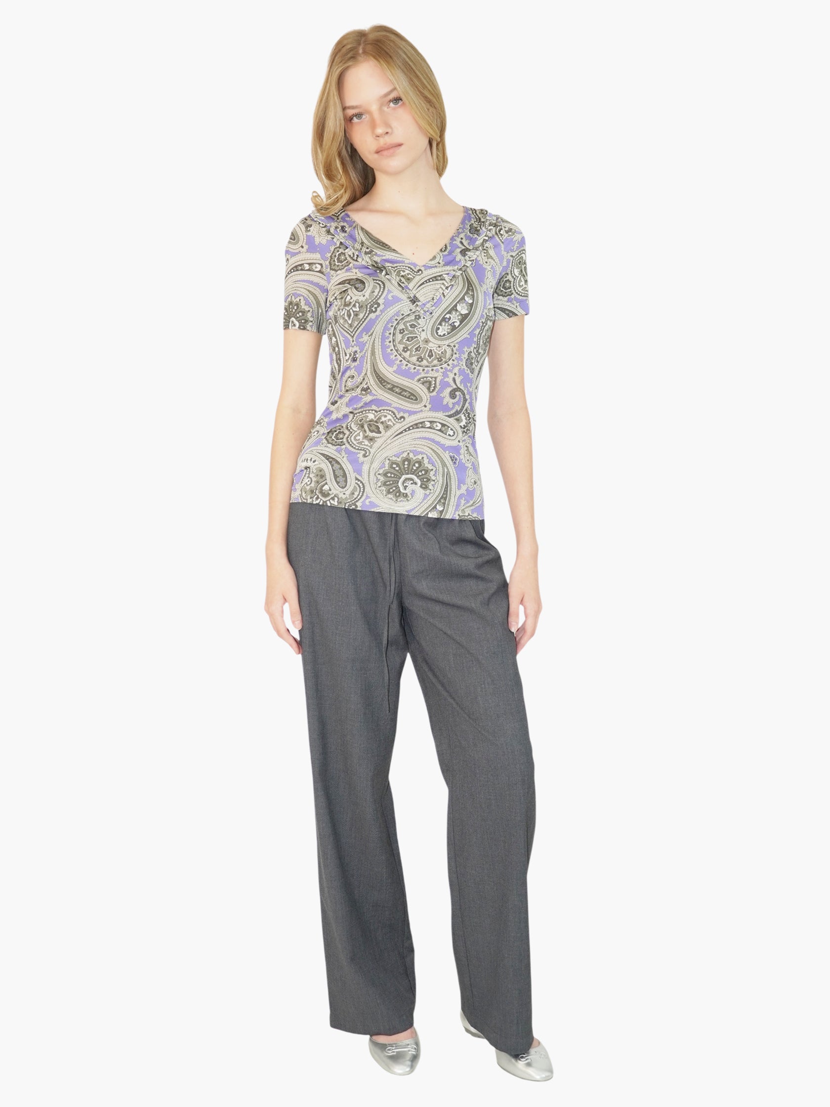 Paisley V-Neck Top