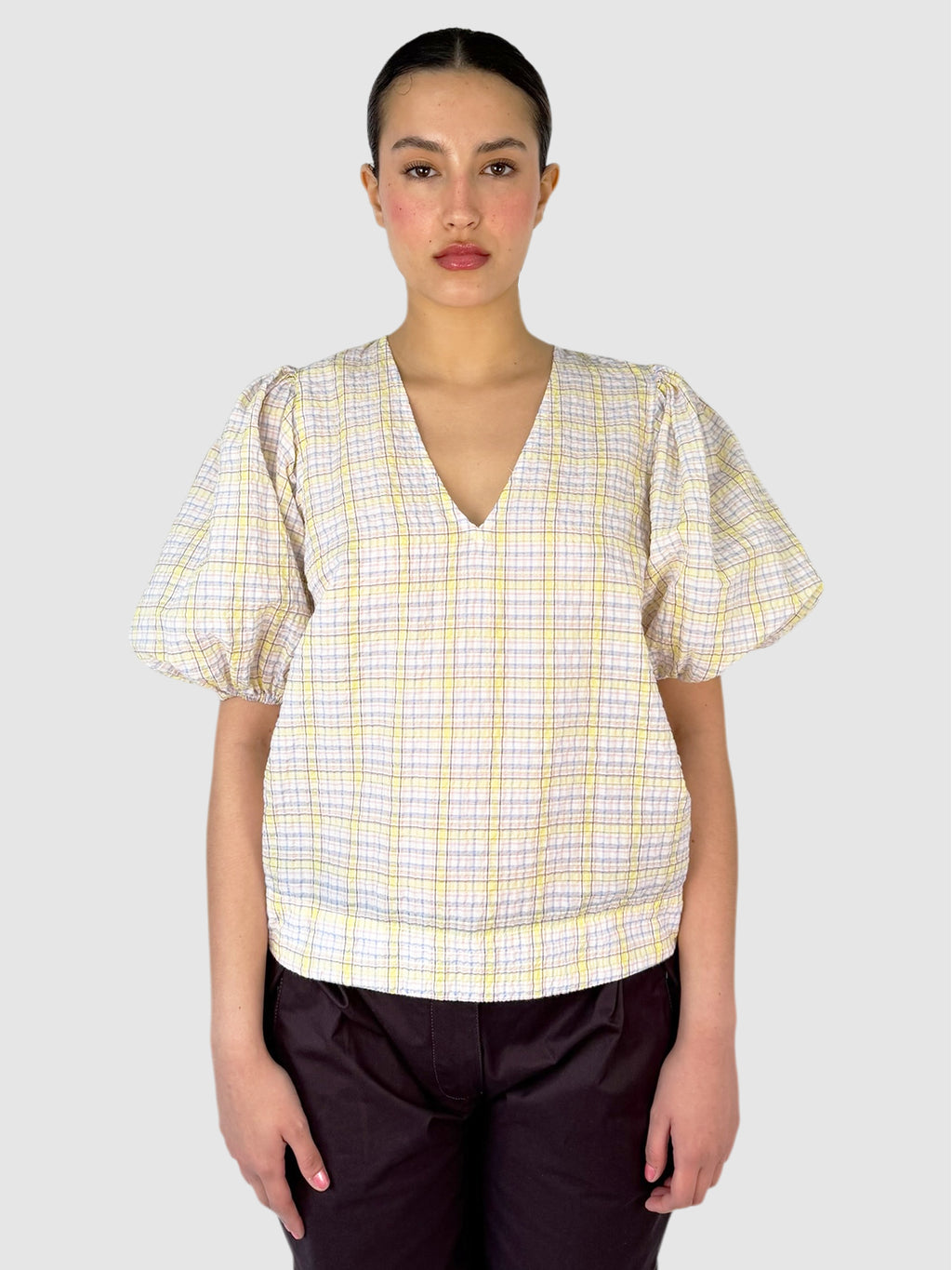 Seersucker Check Top