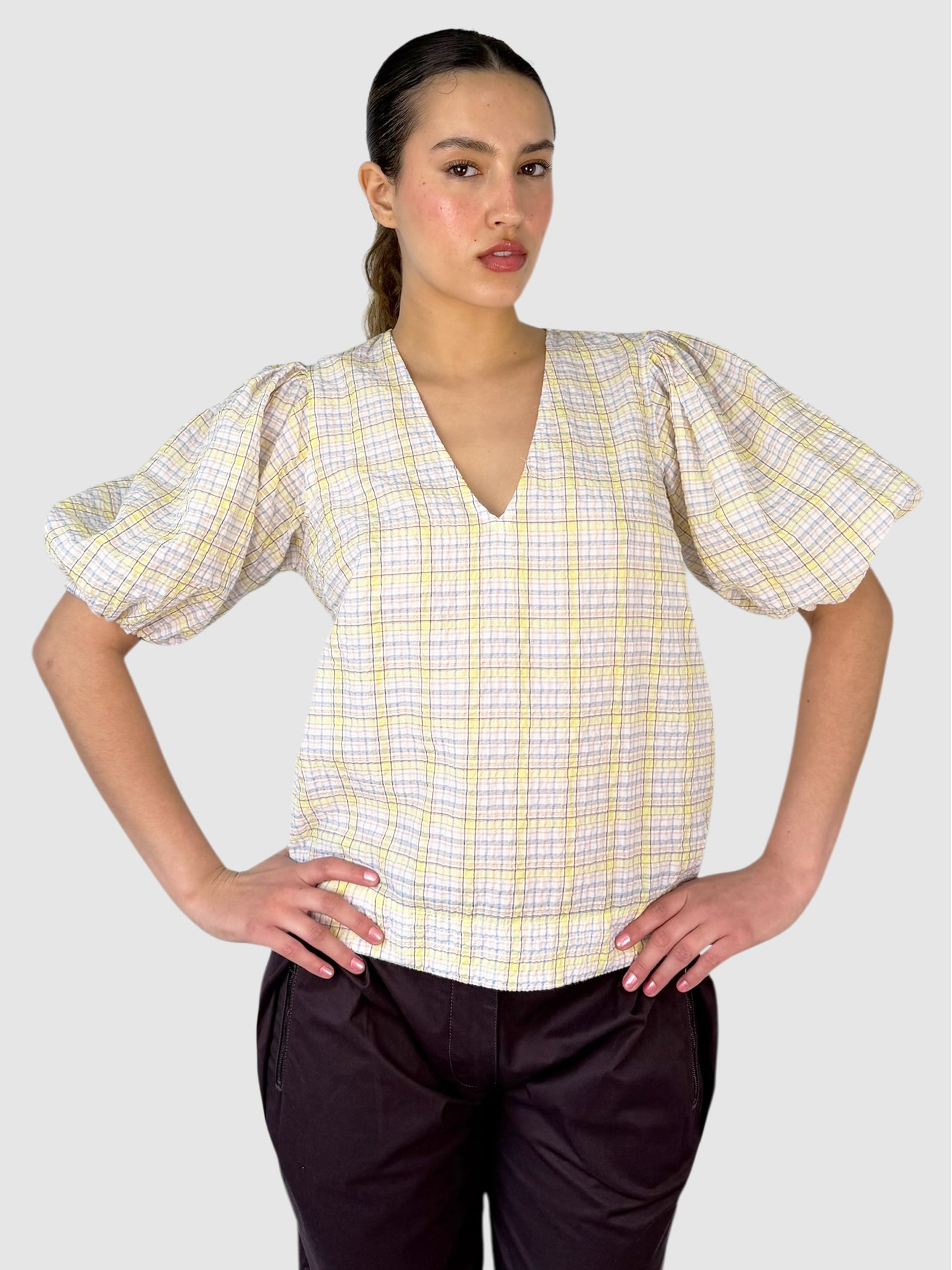Seersucker Check Top