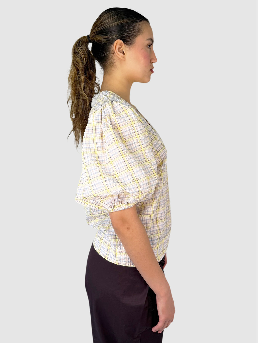 Seersucker Check Top