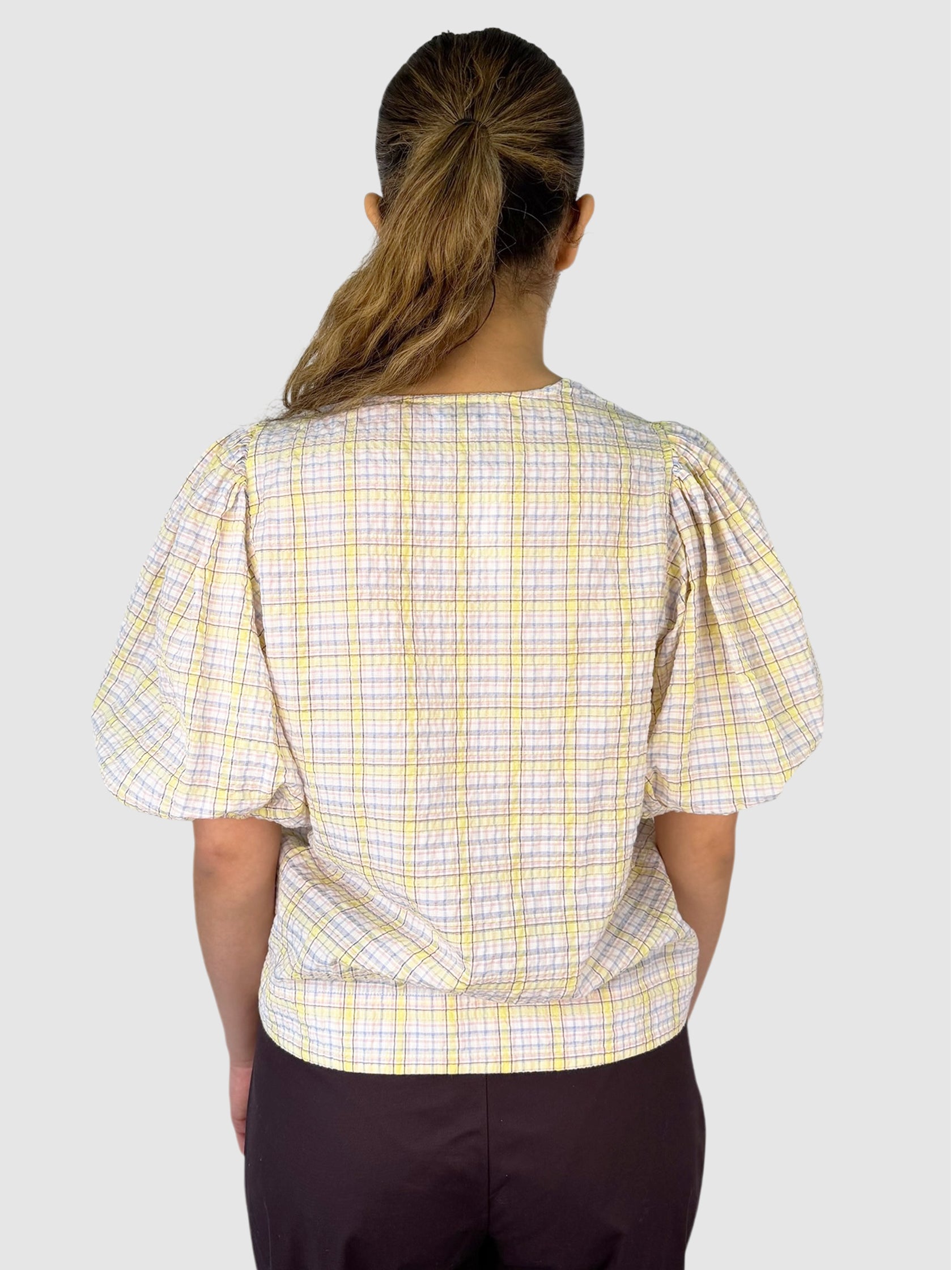 Seersucker Check Top