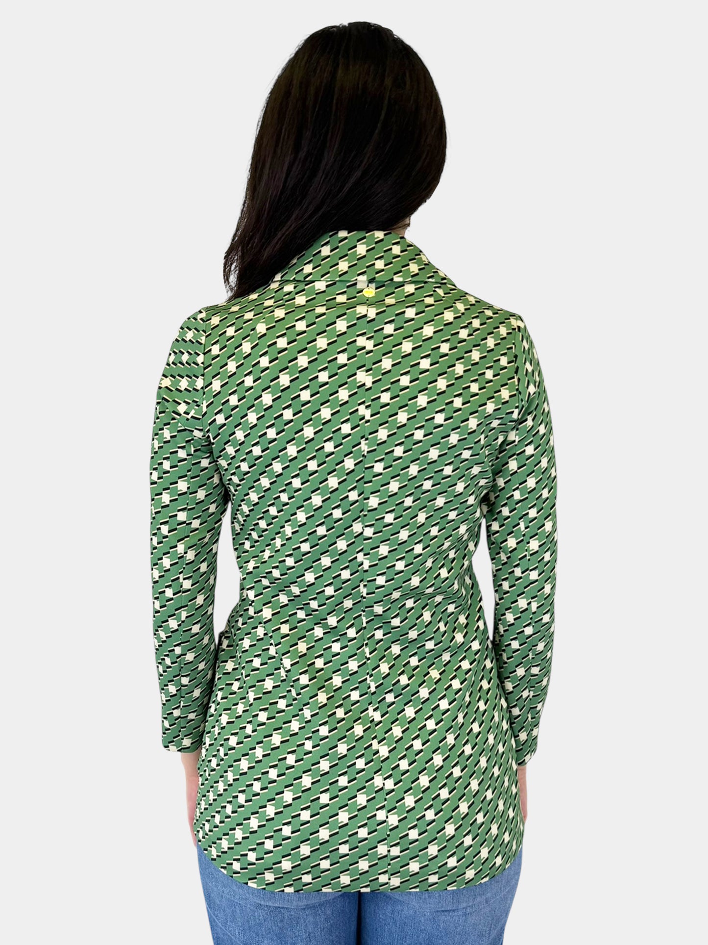 Geometric Print Button-Up Jacket - Size 1