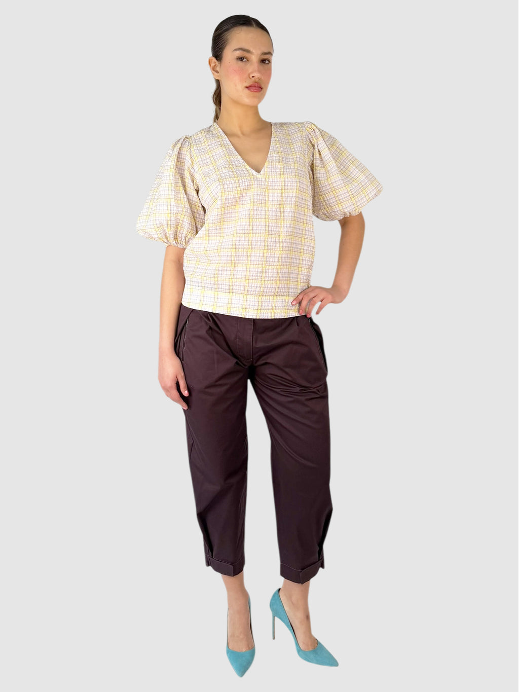 Seersucker Check Top