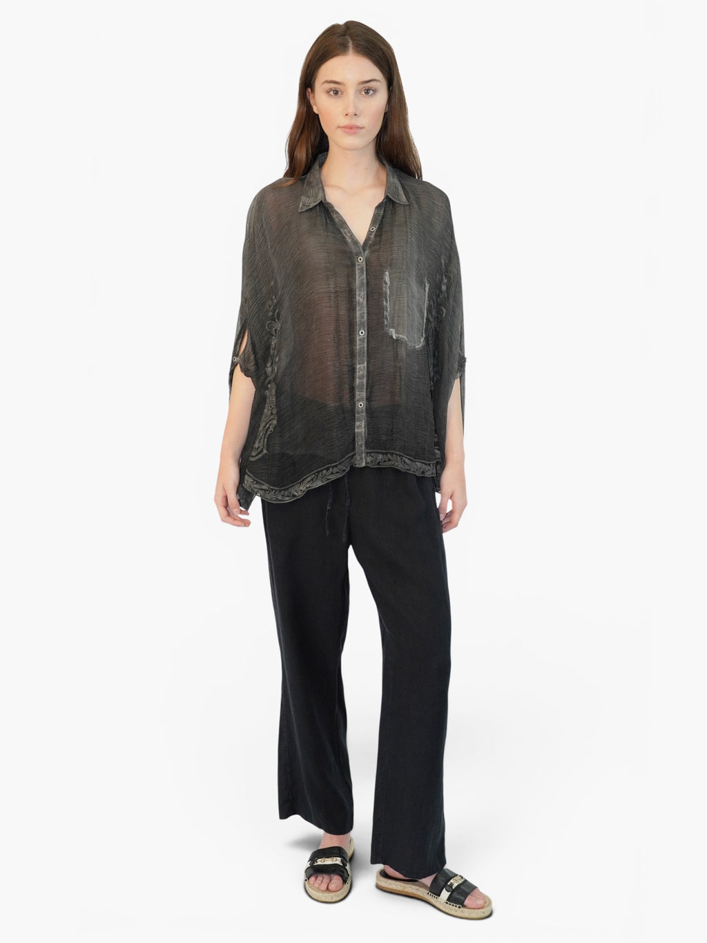 Sheer Button-Up Top