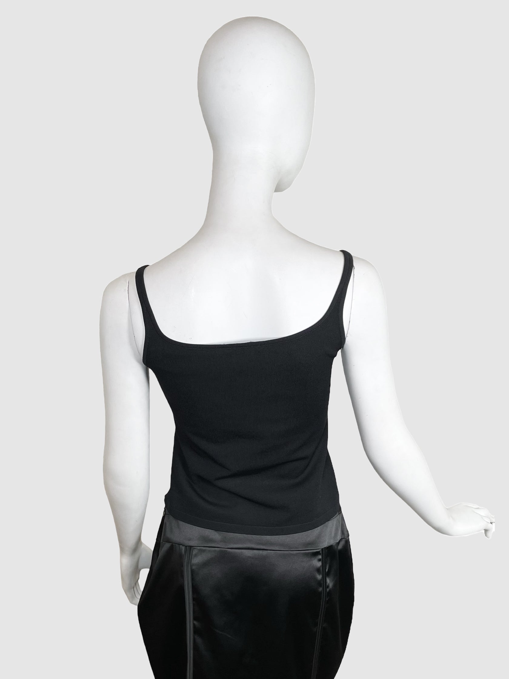 Ribbed Knit Strappy Tank Top - Size M