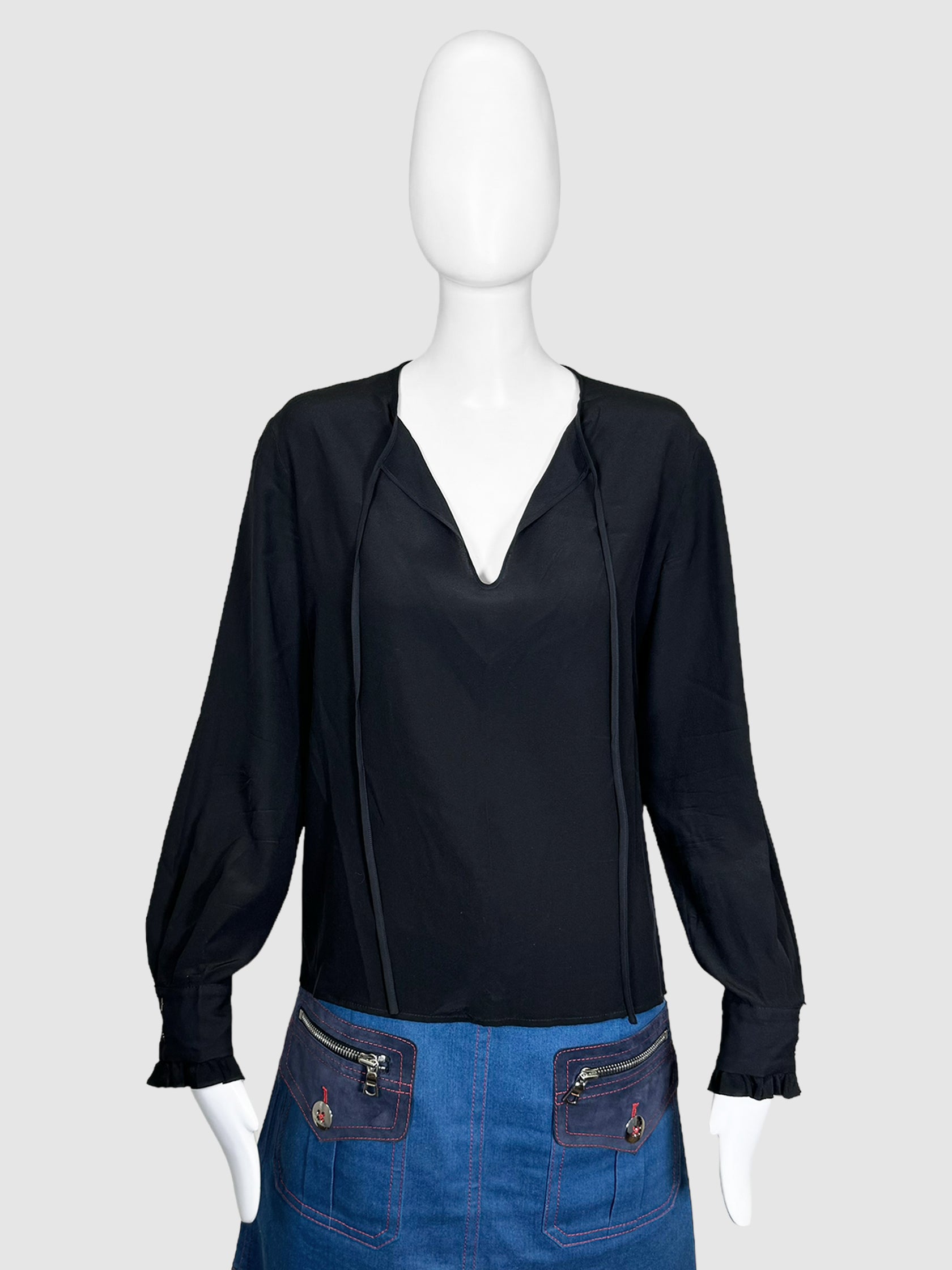 Silk Blouse with Tie - Size 40