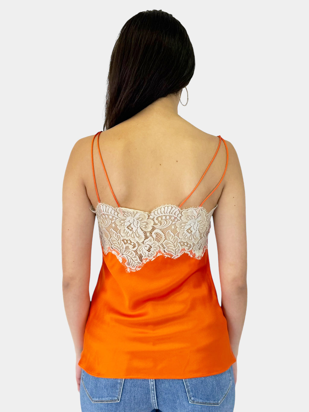 Floral Lace Silk Tank Top - Size 44
