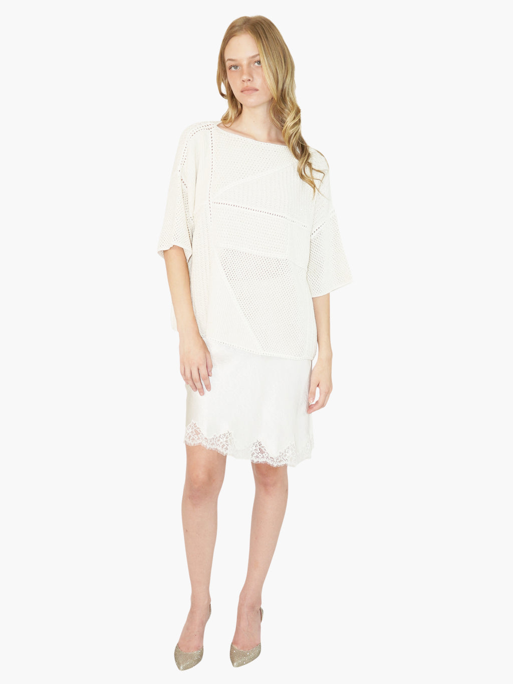 Paneled Knit Sweater