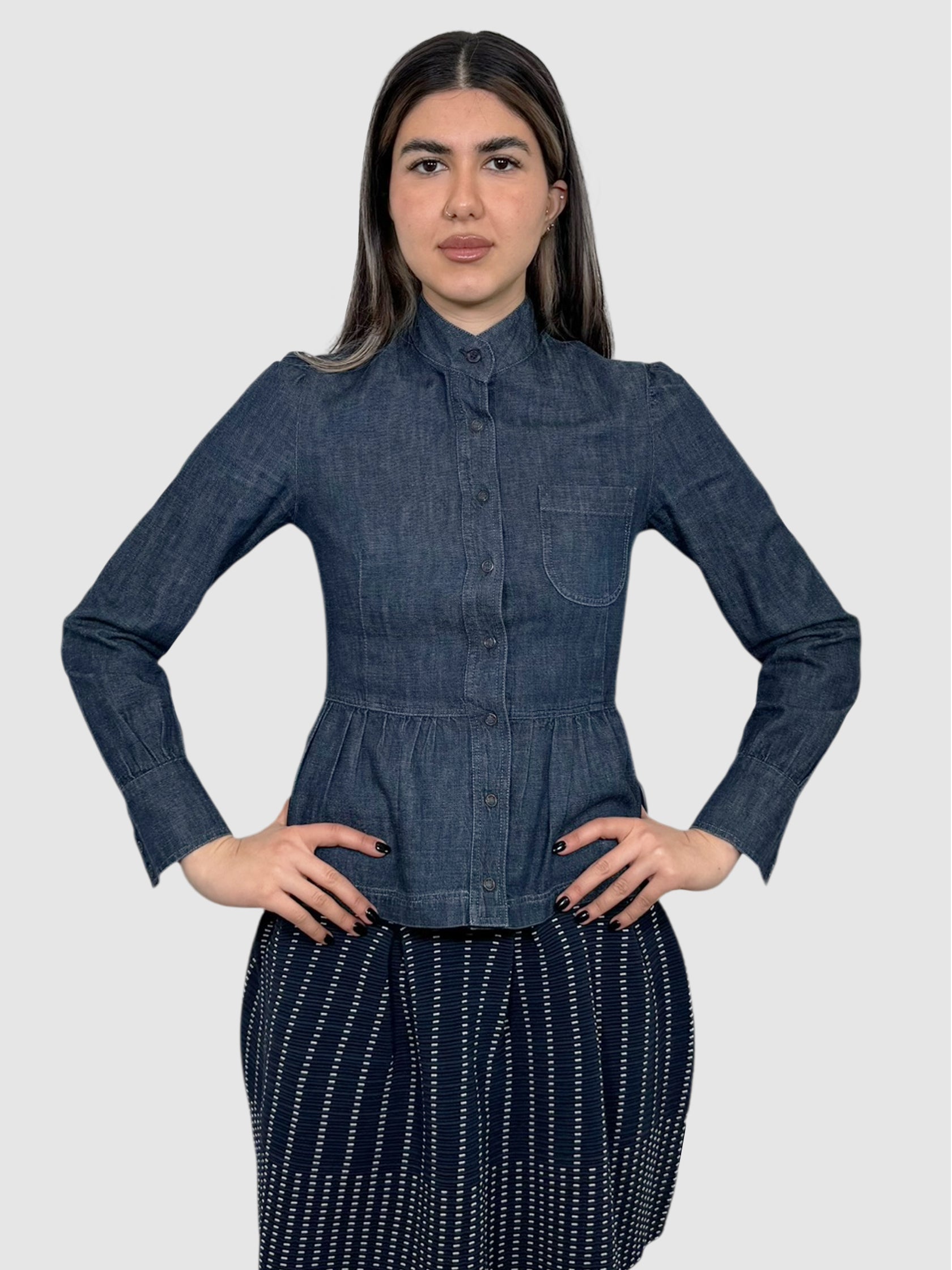 Ruffle Denim Top