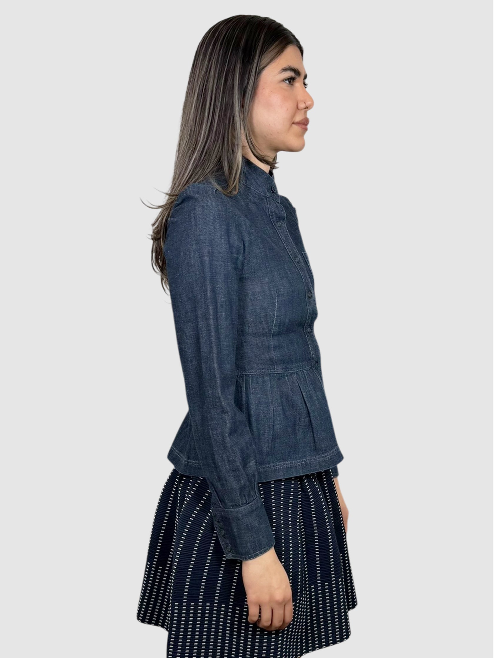 Ruffle Denim Top