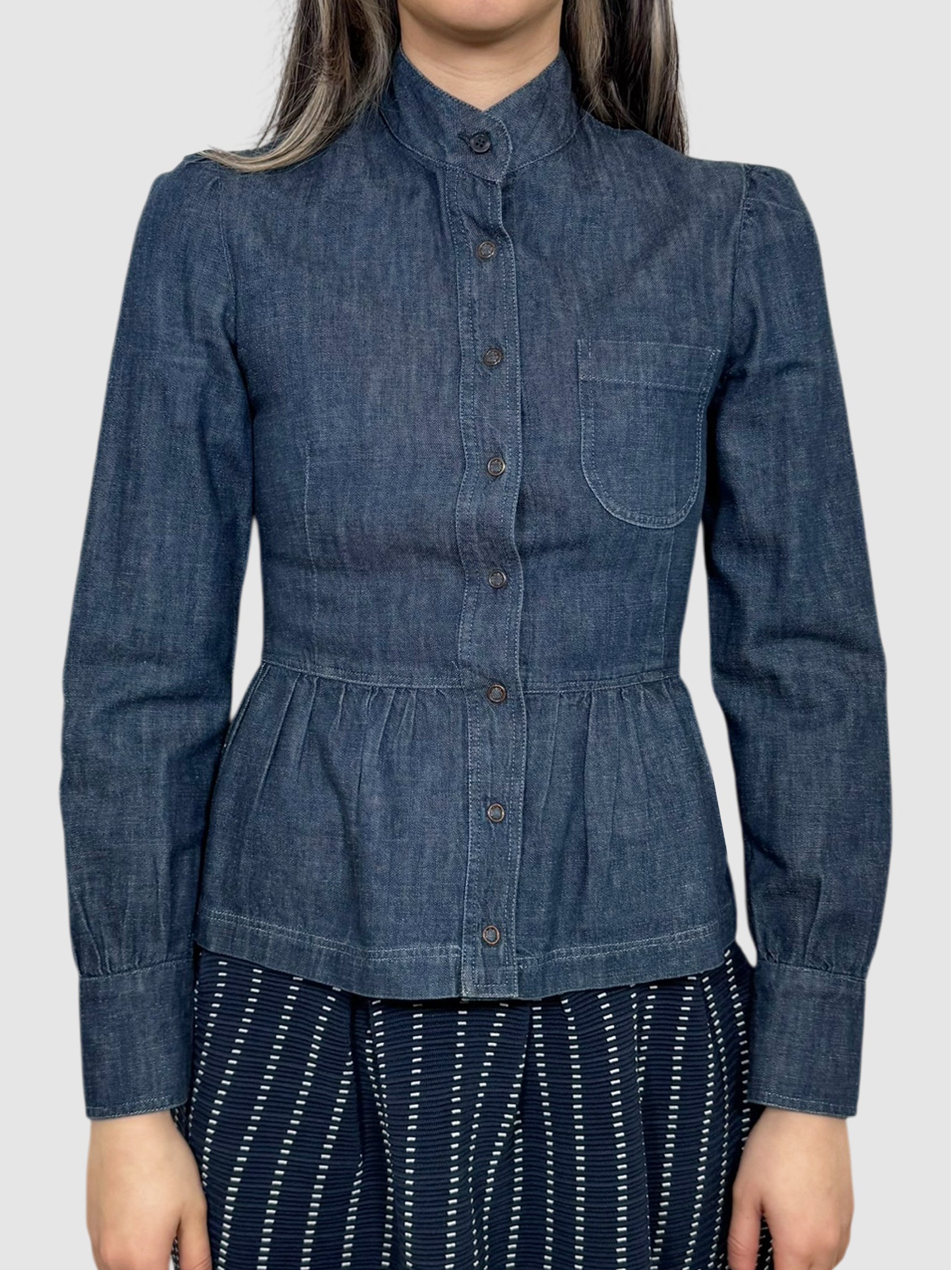 Ruffle Denim Top