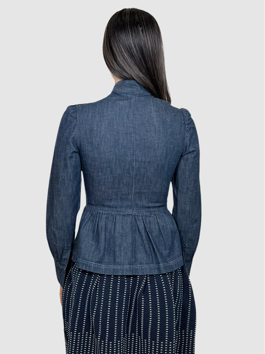 Ruffle Denim Top