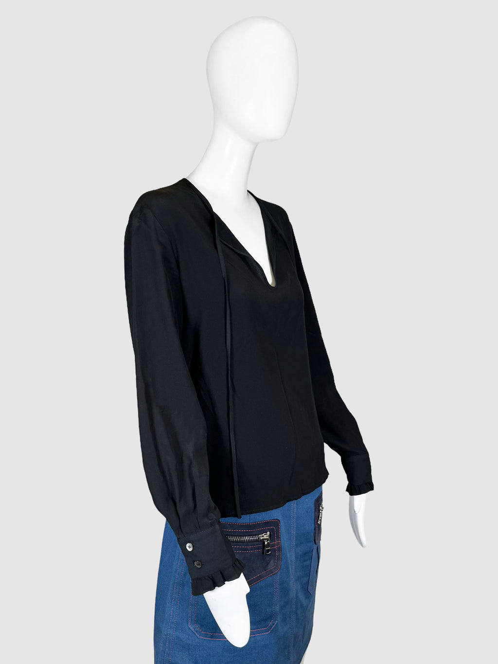 Silk Blouse with Tie - Size 40