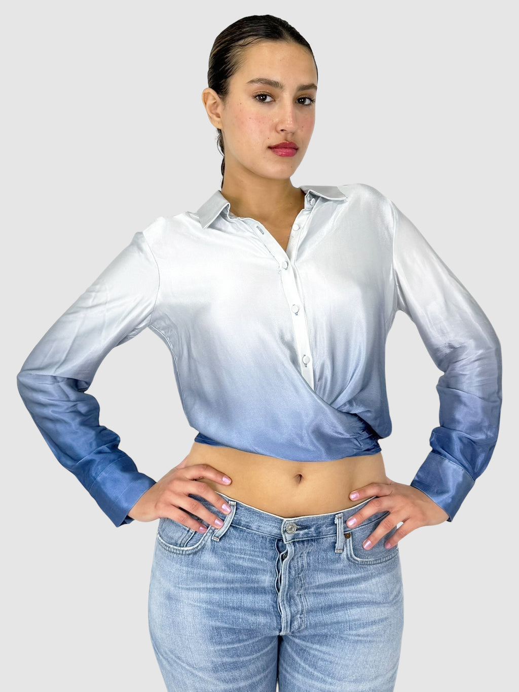 Ombré Button-Up Top