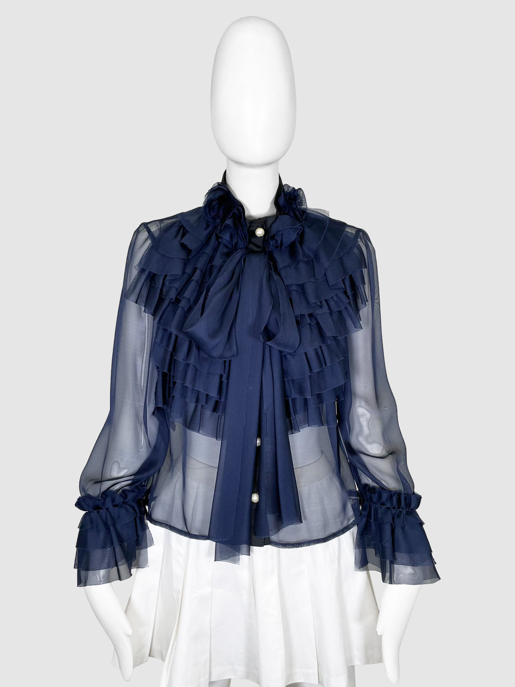 Sheer Ruffled Blouse - Size 36
