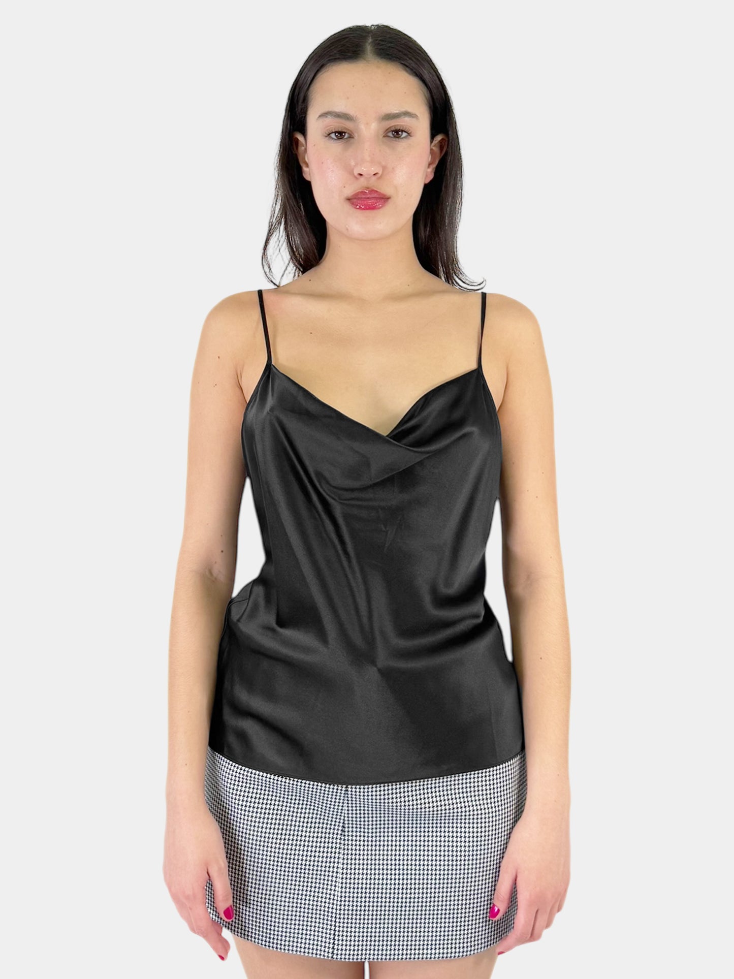 Cowl Neck Silk Tank Top - Size 4