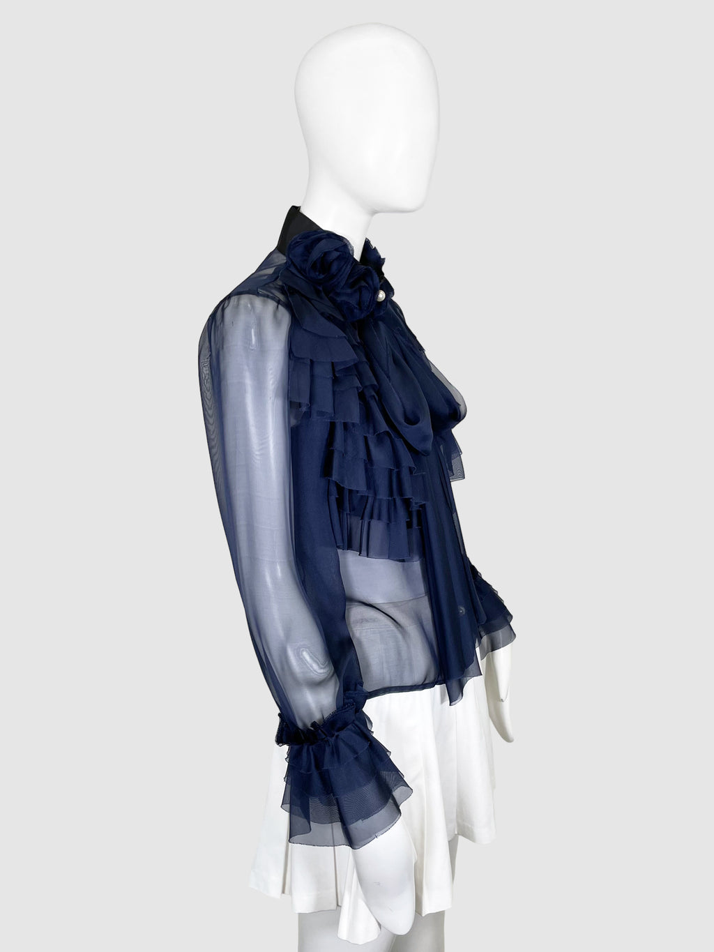 Sheer Ruffled Blouse - Size 36