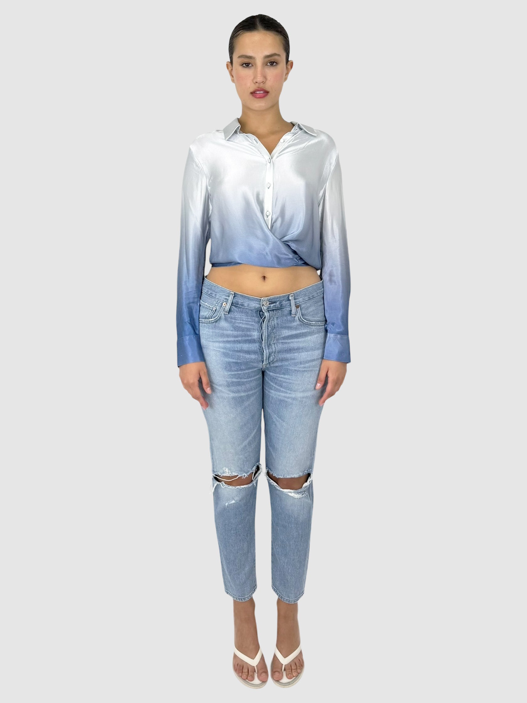 Ombré Button-Up Top