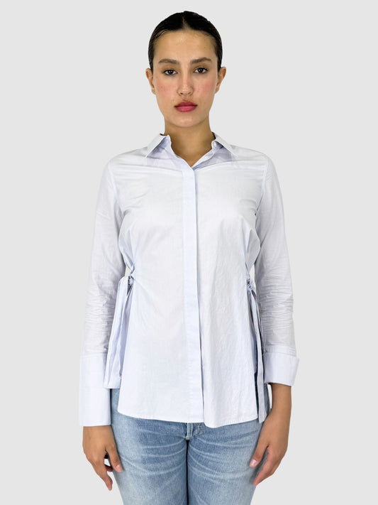 Side Tie Button-Up Top