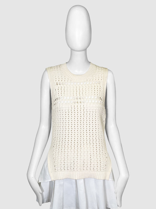Veronica Beard Knit Vest with Cotton Layer - Size M