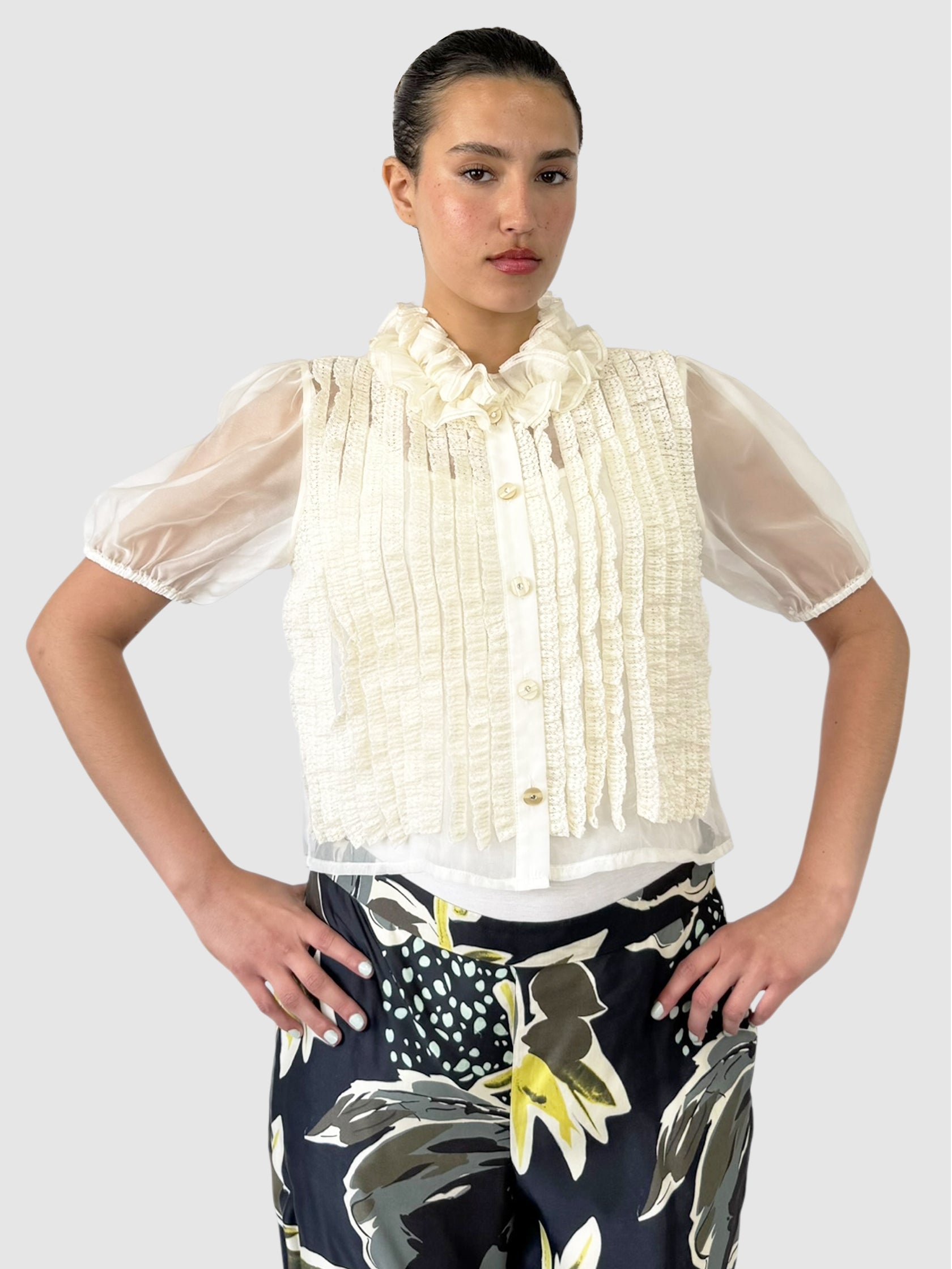 Ruffle Chiffon Top