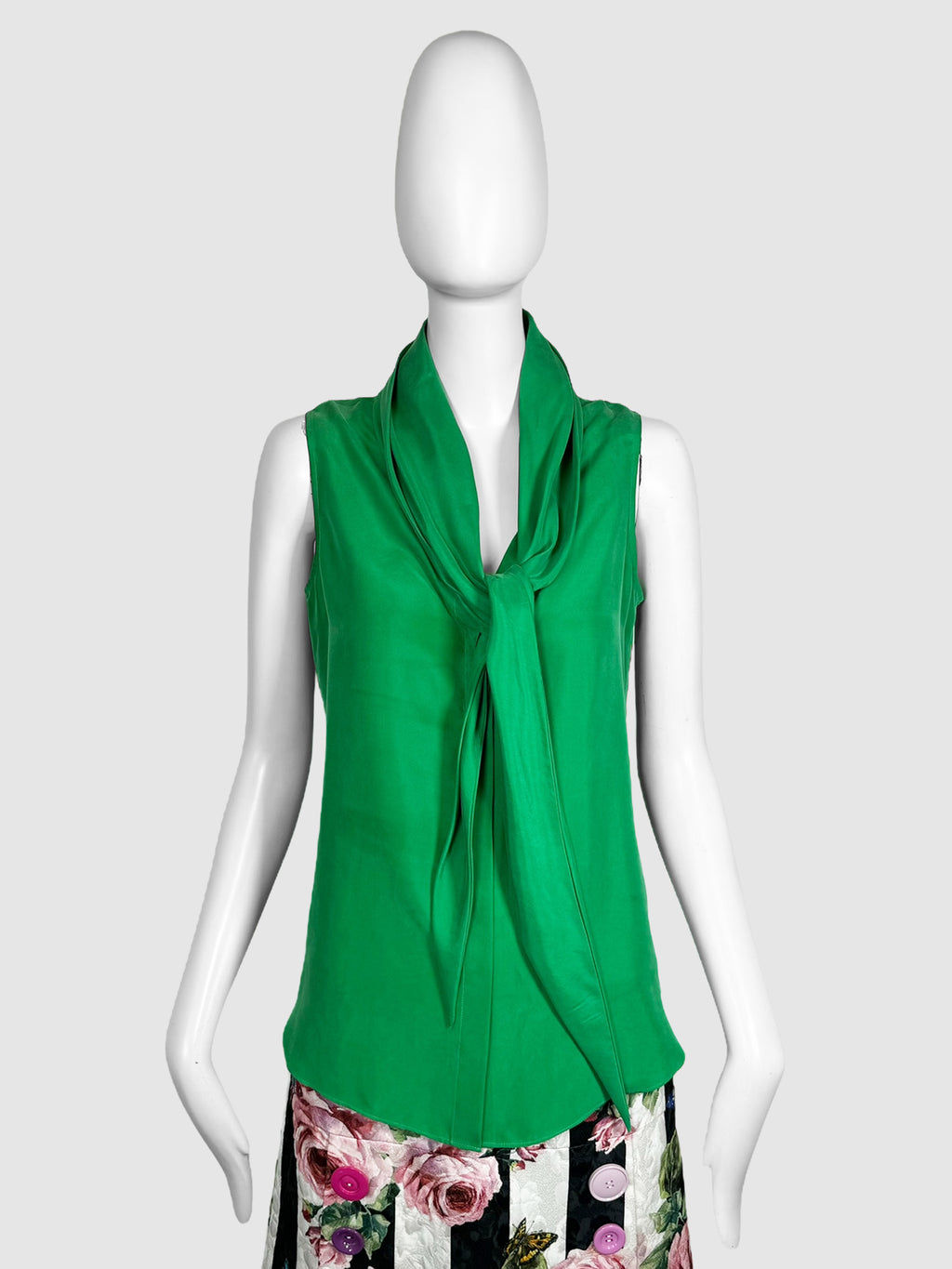 Tie-Neck Sleeveless Blouse - Size 1