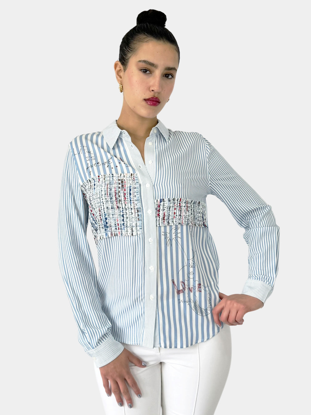 Stripe Button-Up Shirt