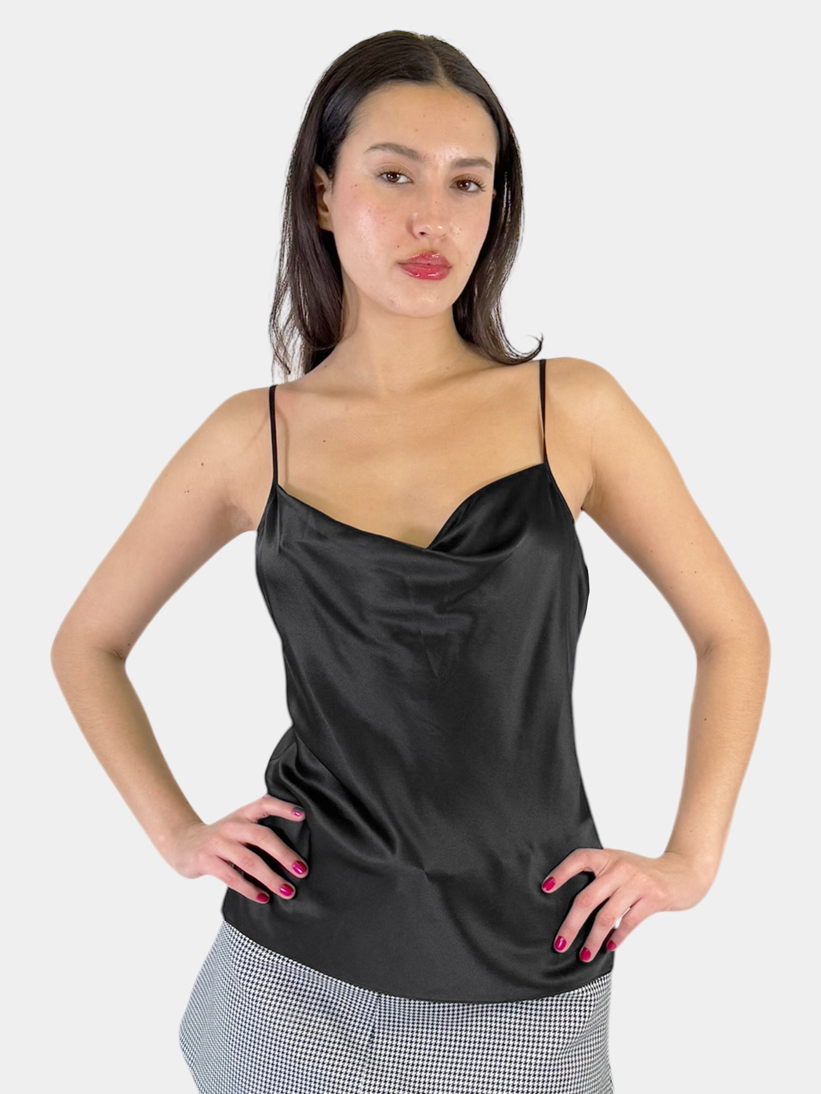 Cowl Neck Silk Tank Top - Size 4