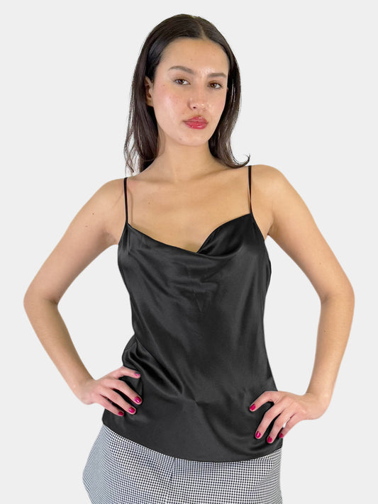 Cowl Neck Silk Tank Top - Size 4