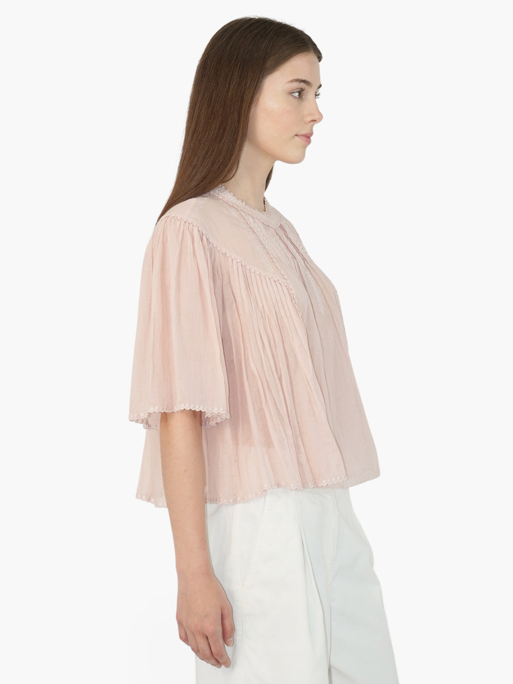 Embroidered Sheer Top