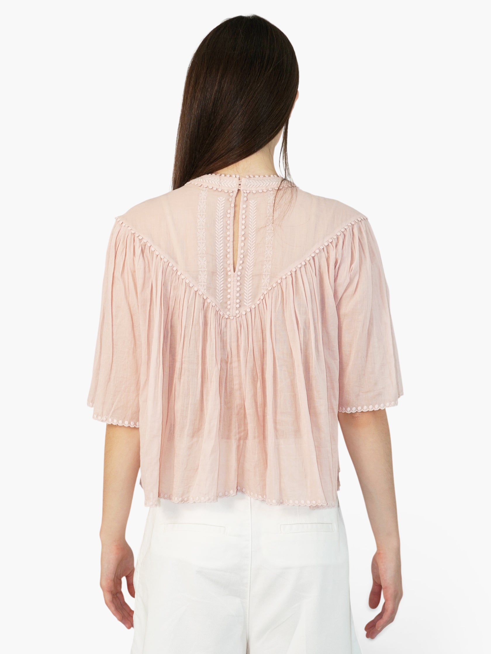 Embroidered Sheer Top
