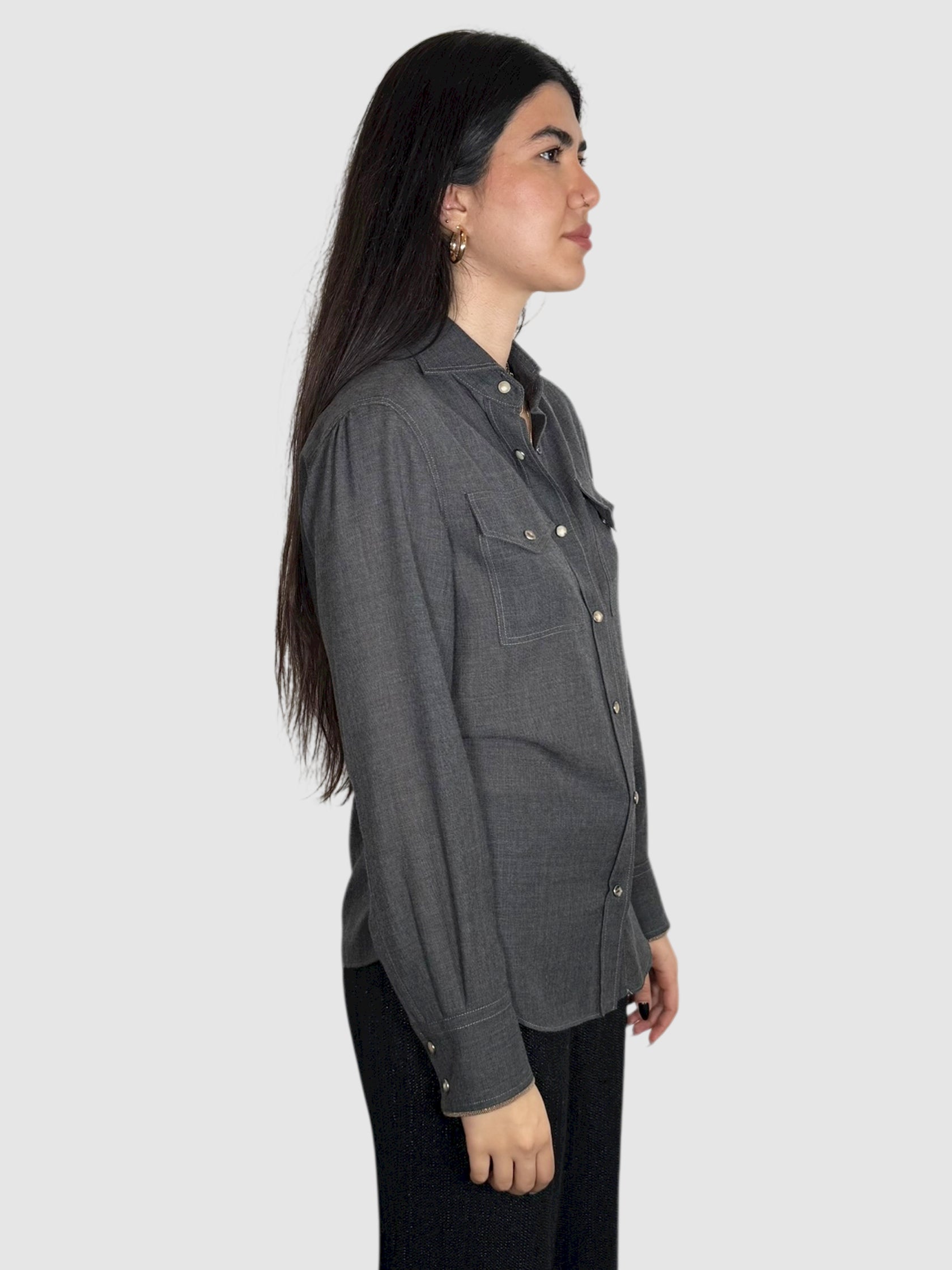 Wool Button-Up Top