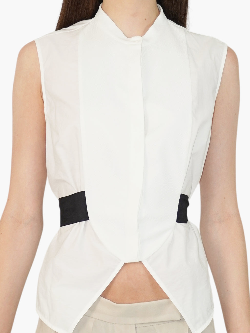 Sleeveless Button-Up Top