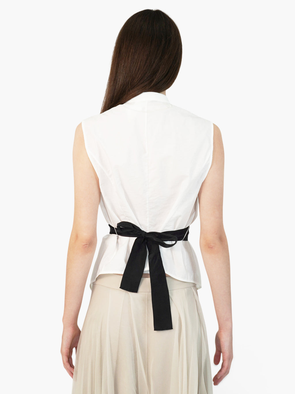 Sleeveless Button-Up Top
