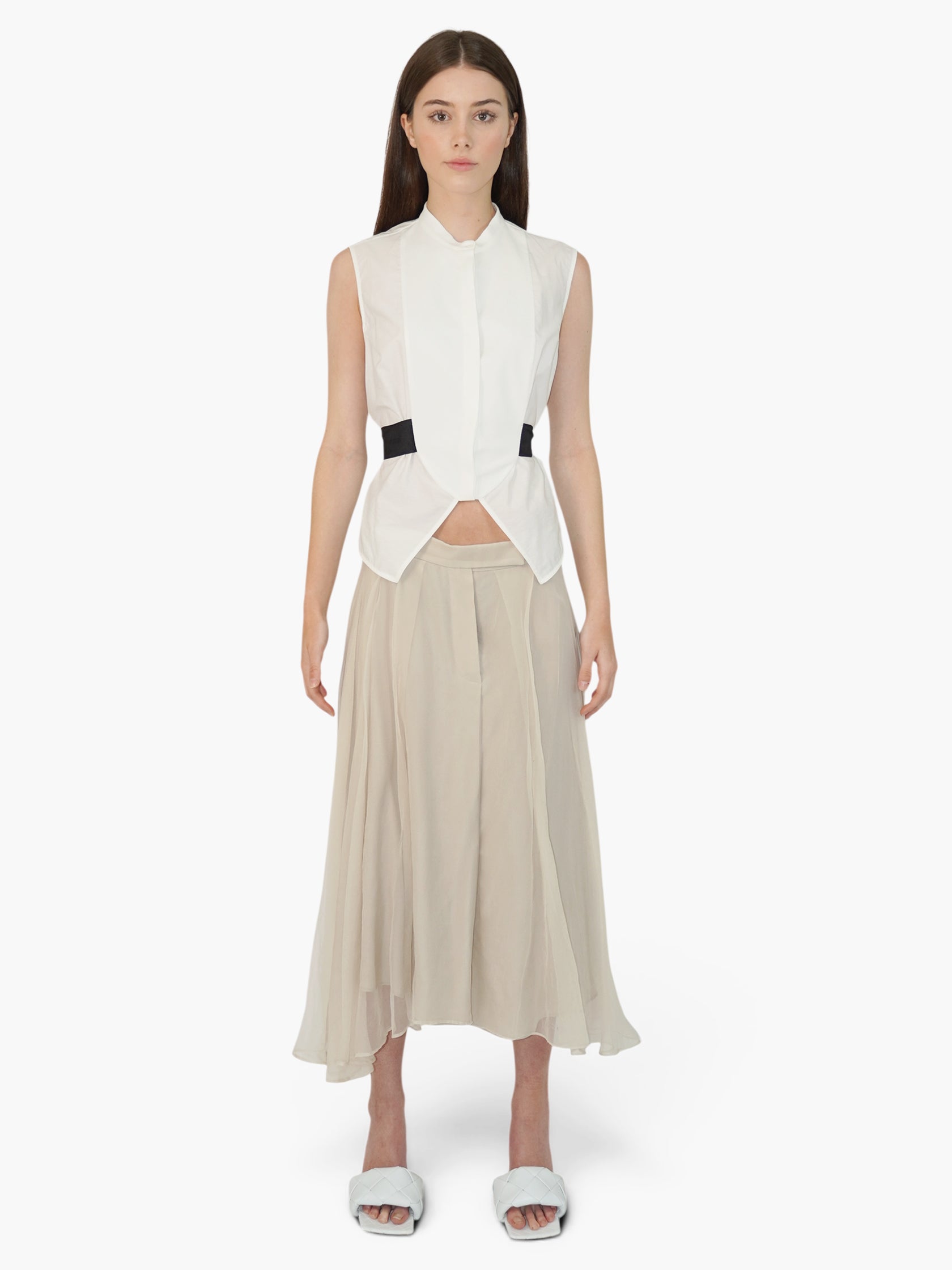 Pleated Silk Skirt