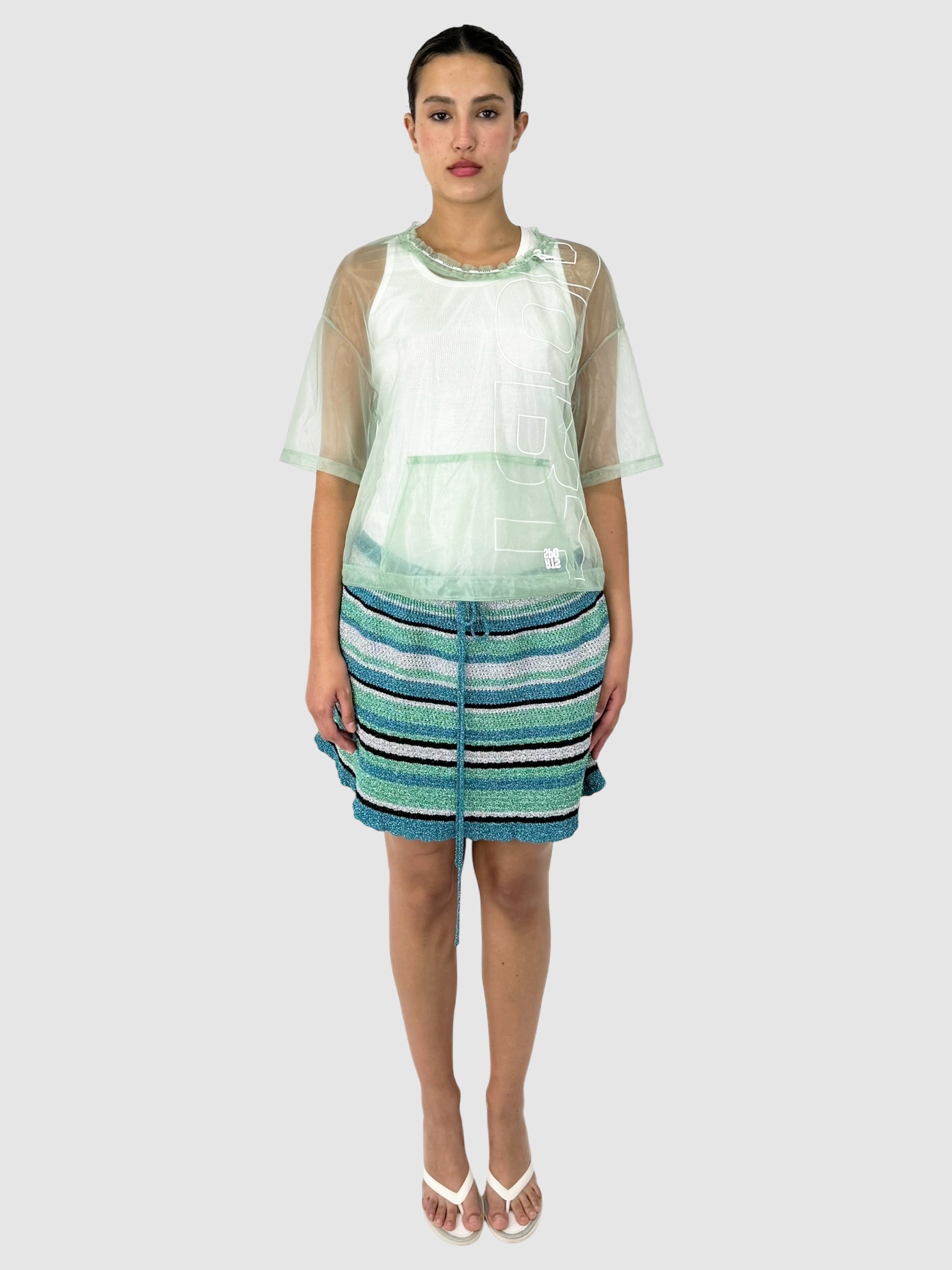 Striped Metallic Skirt