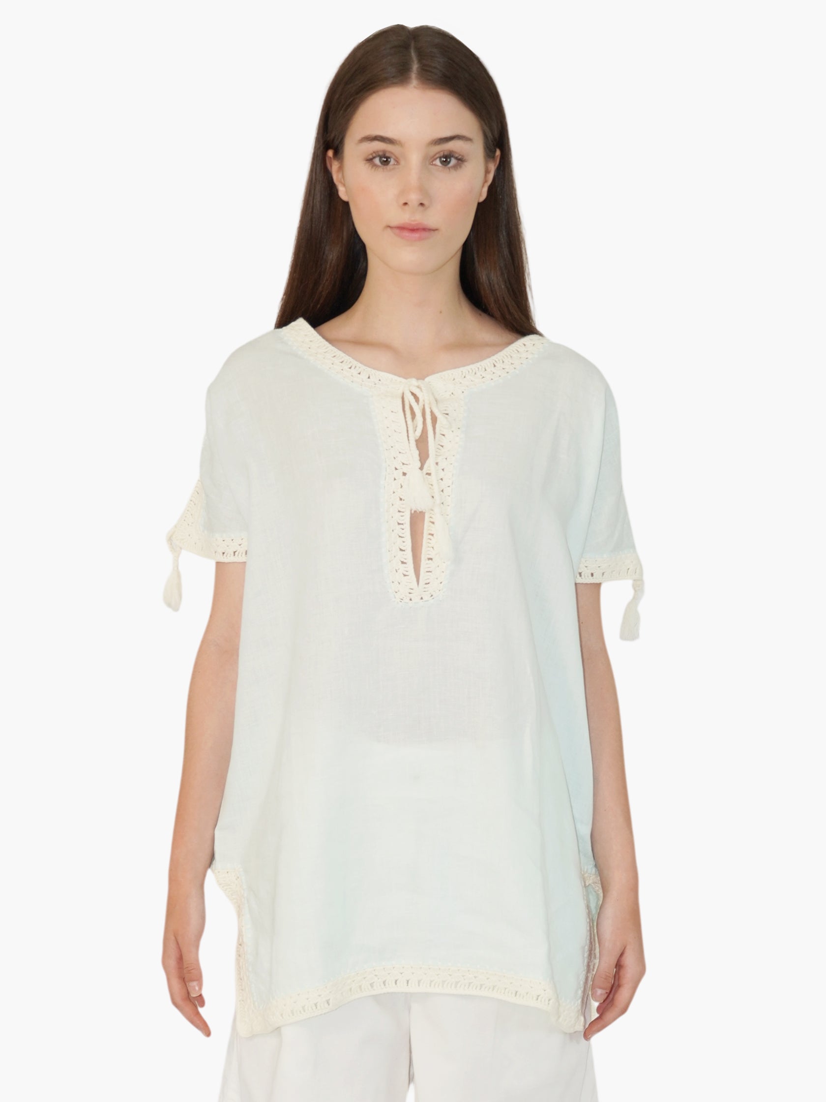 Crochet Linen Top