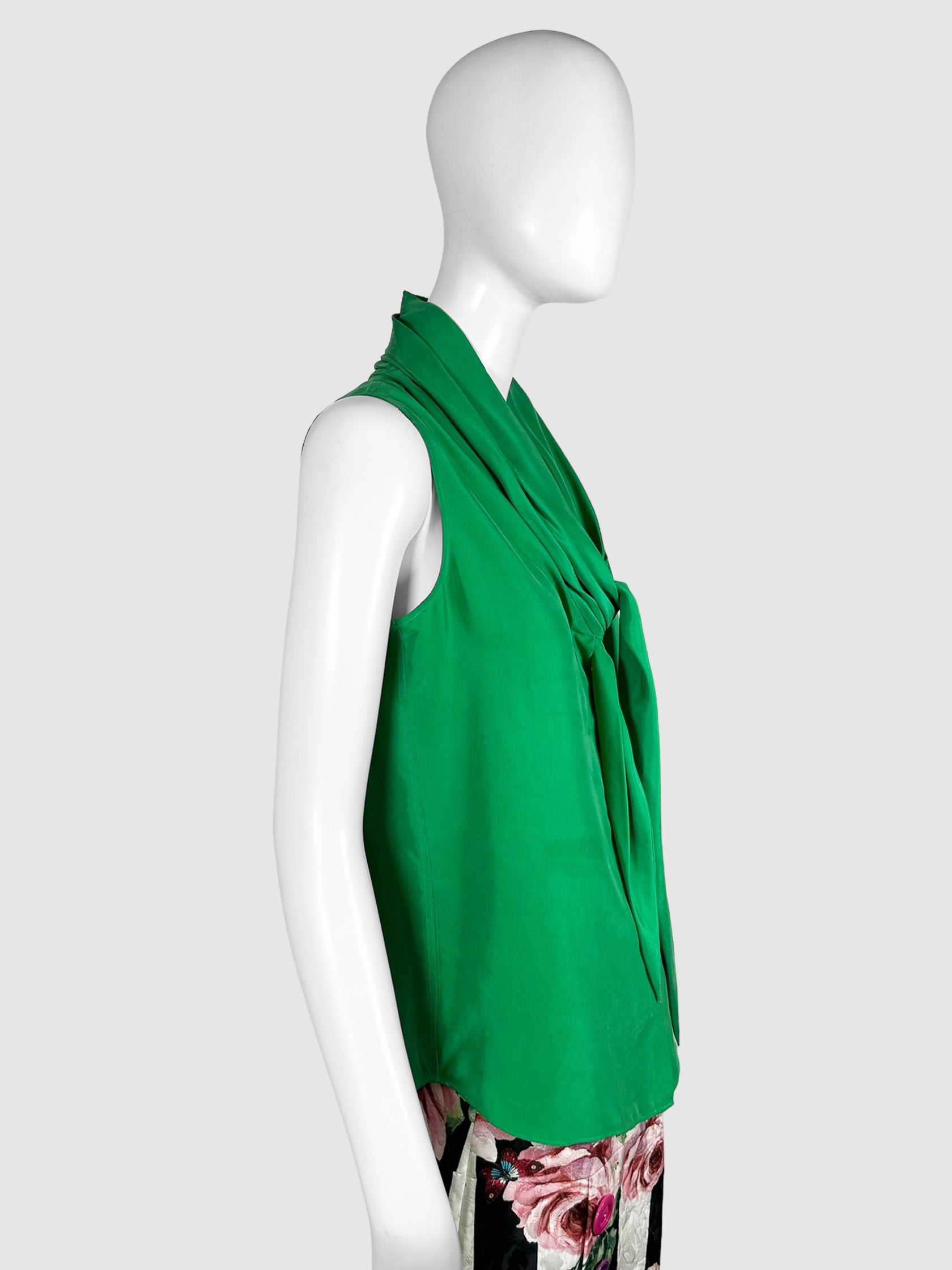 Tie-Neck Sleeveless Blouse - Size 1