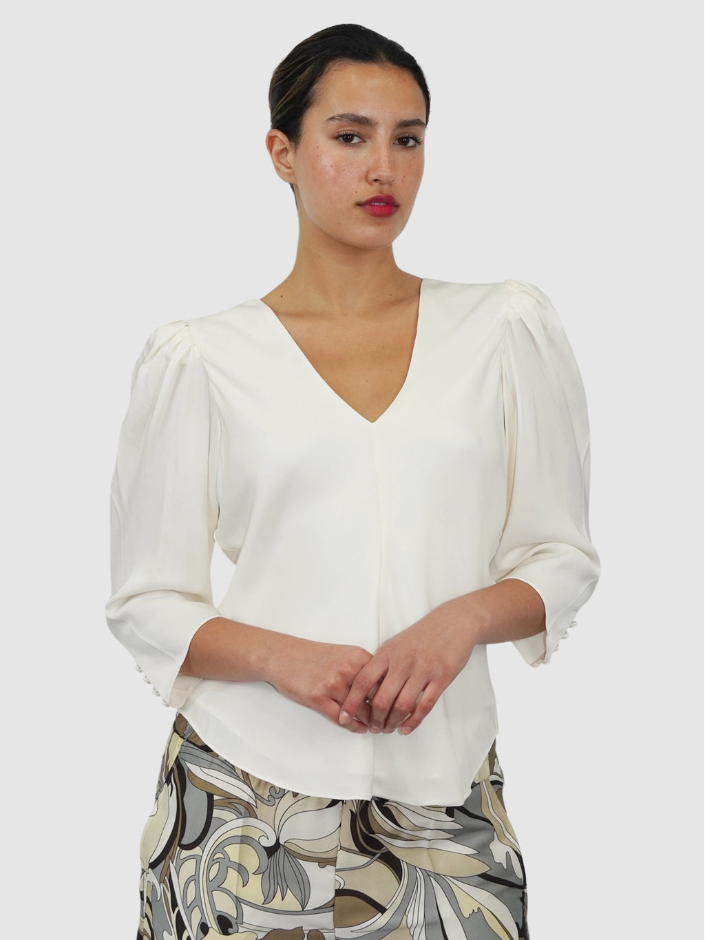 Puff Sleeve Silk Top