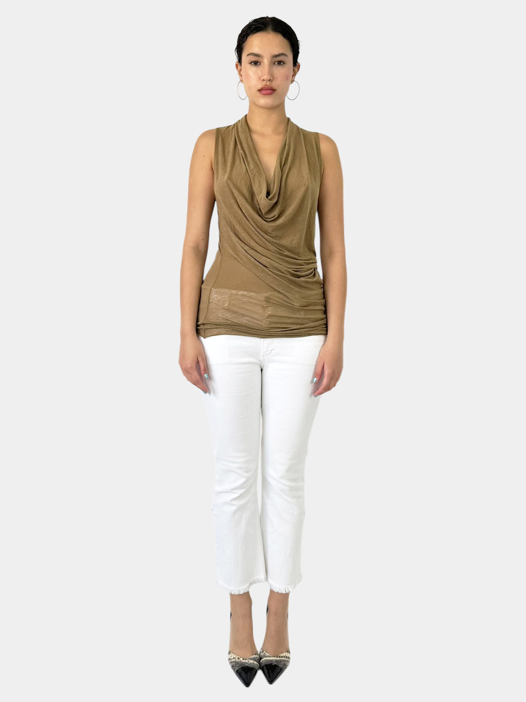 Cowl Neck Sleeveless Top