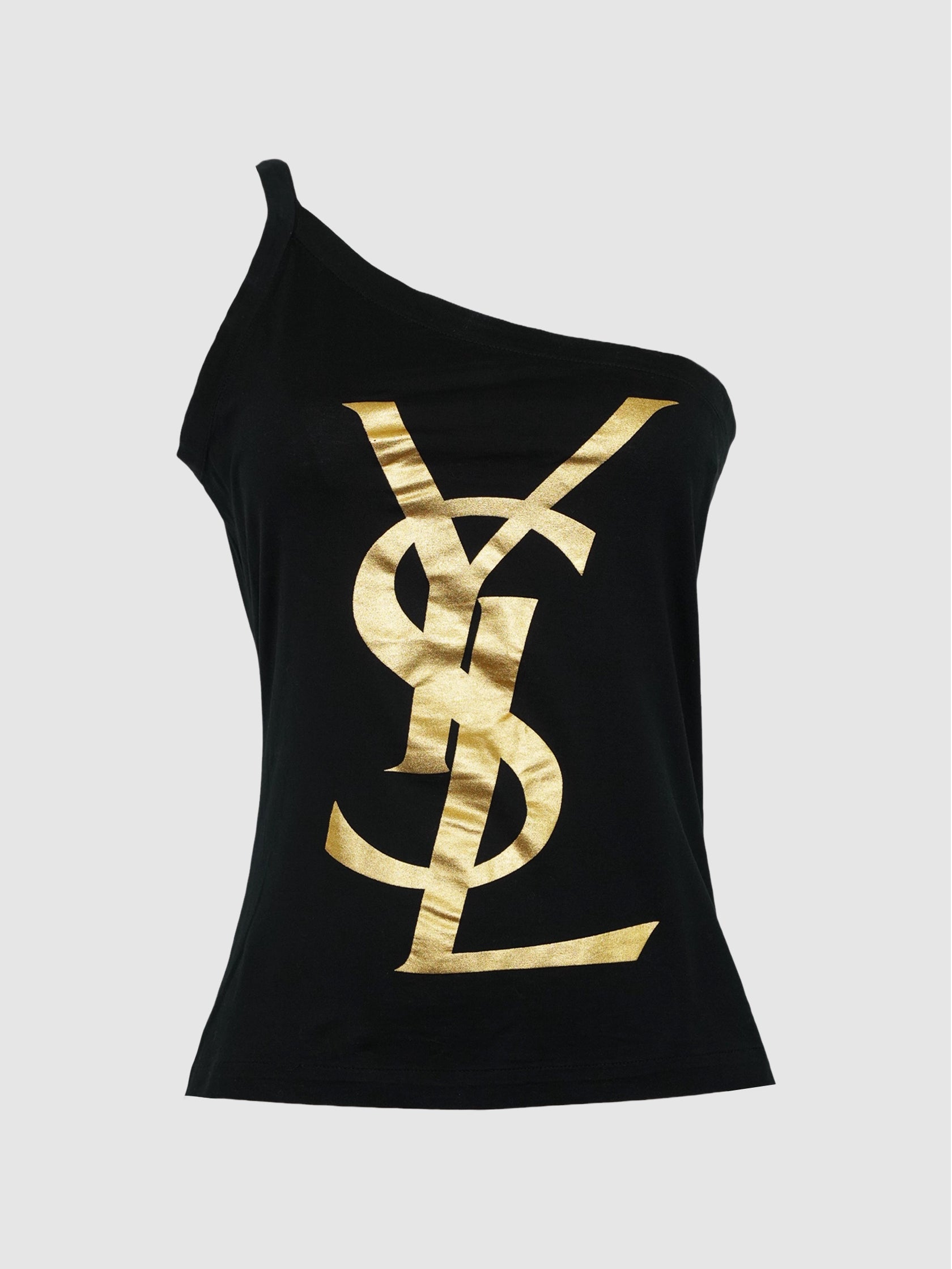 One-Shoulder Logo Top